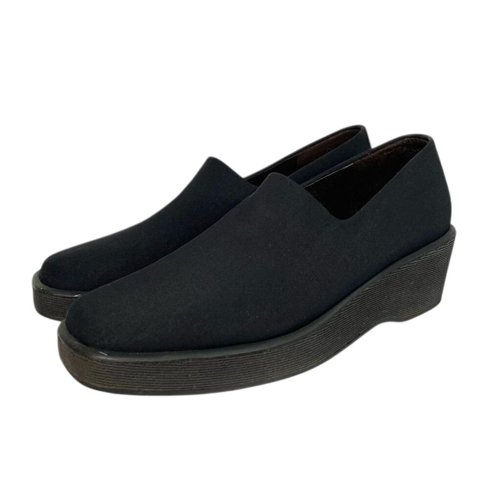 Donald J. Pliner Black Wedge Slip-On Shoes